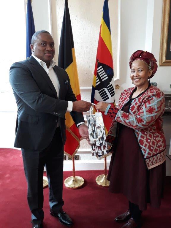 H.E. Ambassador Tokozile Xasa pays a Courtesy Call on H.E. MR Sibusisiwe Mngomezulu, Ambassador of Eswatini on 19 February 2021
