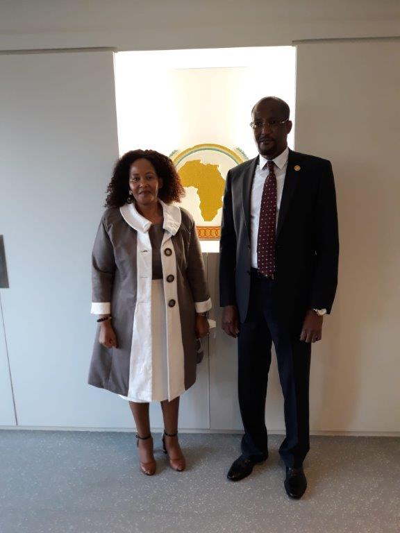H.E. Ambassador Tokozile Xasa pays a Courtesy Call on H.E. AWAD SAKINE, AMBASSADOR OF AFRICAN UNION on 17 FEBRUARY 2021
