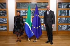 H.E. Ambassador Tokozile Xasa presents Her letters of Credence to the President of the European Union, Charles Michel on 17 March 2021