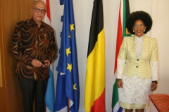 H.E. Ambassador Tokozile Xasa pays a Courtesy Call to the Ambassador of Indonesia in Brussels, on 26 February 2021