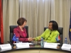 Minister of International Relations and Cooperation, Ms Maite Nkoana-Mashabane, with her counterpart from the European Union, Ms Catherine Ashton, High Representative for Foreign Affairs and Security Policy, in Pretoria on Friday, 24 August 2012.Media Advisory23 August 2012Minister Nkoana-Mashabane to host her European Union (EU) counterpartThe Minister of International Relations and Cooperation, Ms Maite Nkoana-Mashabane, will receive her counterpart from the European Union, Ms Catherine Ashton, High Representative for Foreign Affairs and Security Policy, in Pretoria on Friday, 24 August 2012.All media are invited as follows:Date: Friday, 24 August 2012Time: 15h00-15h30 (Joint Press Conference)Venue: Media Room, Department of International Relations and Cooperation (DIRCO), OR Tambo Building, 460 Soutpansberg Road, PretoriaRSVP: Ms Laoura Lazouras, LazourasL@dirco.gov.za / 083 564 2024Enquiries: Mr Nelson Kgwete, +27 76 431 3078Issued by the Department of International Relations and CooperationOR Tambo Building460 Soutpansberg RoadPretoria