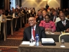 President Jacob Zuma attending the Science and Technology meeting between South Africa and the European Union.  With the President is Minister of Energy Ms Diope Peters.