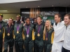 JOHANNESBURG, SOUTH AFRICA. 14 August 2012. Team South Africa  arrive at OR Tambo Airport. Olympic champions Cameron van der Burgh and Chad le Clos who returned last week,  also came to the airport to welcome those members who returned. Picture by WESSEL OOSTHUIZEN / SA Sports Picture Agency